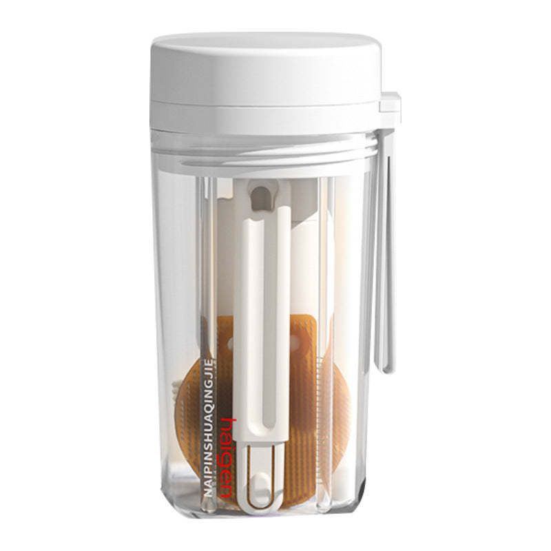 Haigen Portable Bottle Brush Travel Kit | 6‑Piece Set with Foldable Brush, 50ml Dispenser, Drying Rack & Storage Case | BPA‑Free | For Baby Bottles, Nipples & Straws
