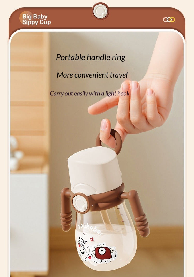 1Y+ Baby Tooth-Friendly Straw Cup No-Transition Training Cup with Temperature Indicator & Leak-Proof Design