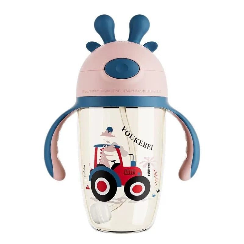 Baby Bottle & Training Cup 6 Months+: Flip-Top Straw Cup para sa mga Toddler 1 Year+ – 3-in-1 Leak-Proof na Inuman na may Handles
