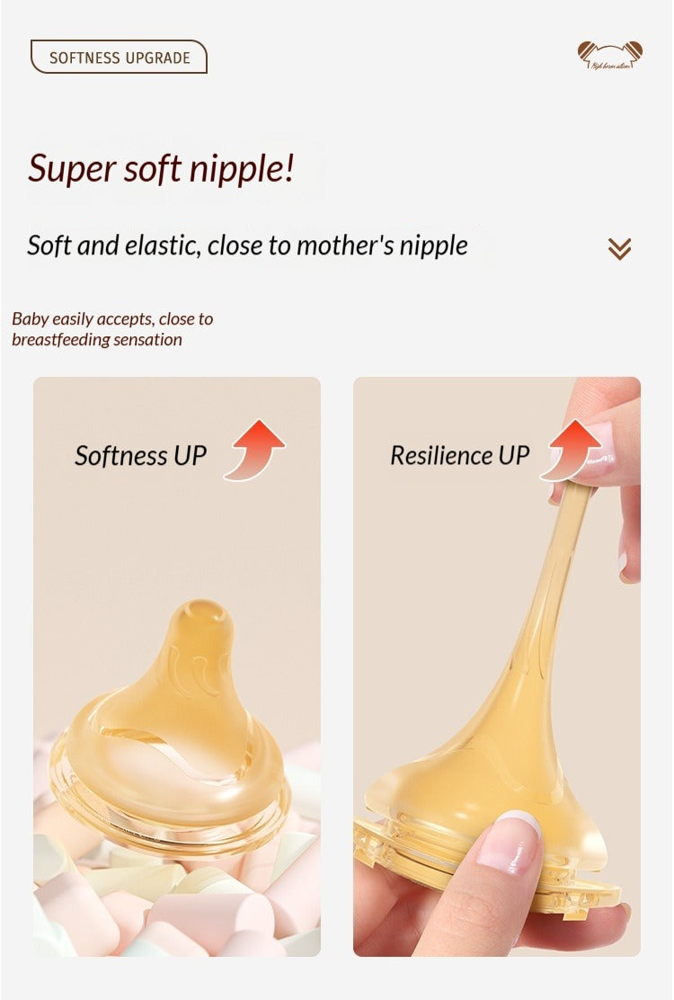 Protective Teething Weaning Baby Bottle | Ultra-Soft Liquid Silicone Nipple Anti-Colic