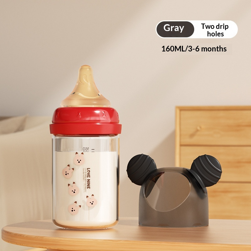 LOVE NINE Newborn Glass Baby Bottle