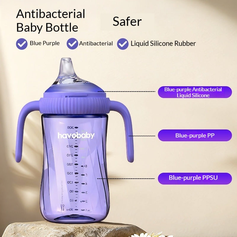 HAVOBABY PPSU Antibacterial Training Cup Color-Changing Heat Alert Leak-Proof