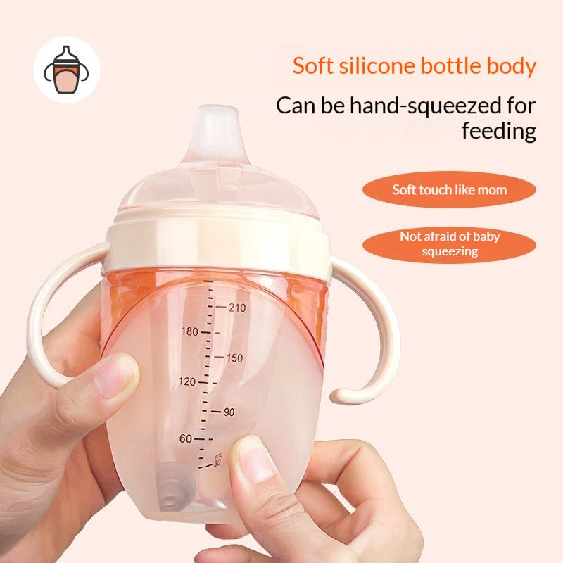 2-in-1 Baby Training Cup with Duckbill Straw Spout Anti-Choke Leak-Proof Oral-Friendly Learning Cup (6M+)