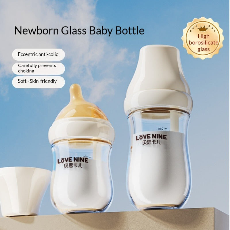 Youkebei High Borosilicate Glass Anti-Colic Baby Bottle