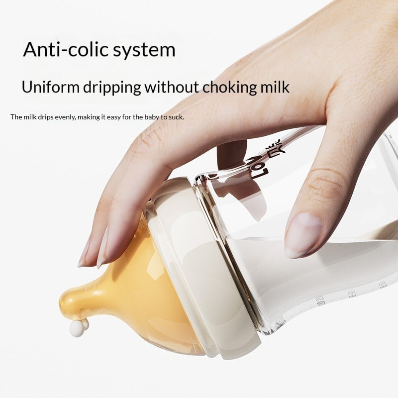 Youkebei High Borosilicate Glass Anti-Colic Baby Bottle