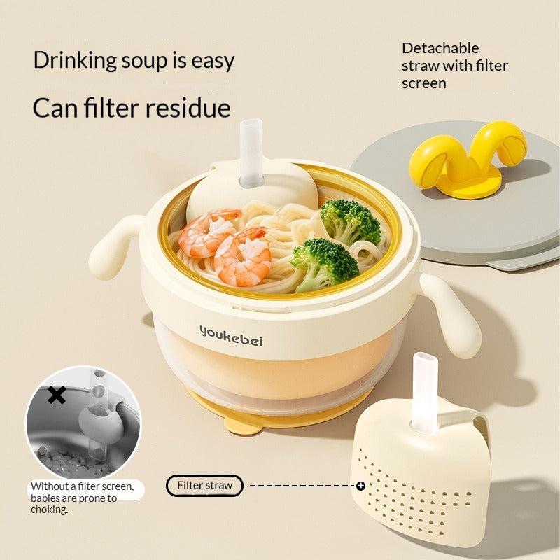 PPSU Insulated Baby Feeding Bowl Set with Water-Fill Heat Retention, Temperature-Sensitive Color Change & Anti-Drop Design