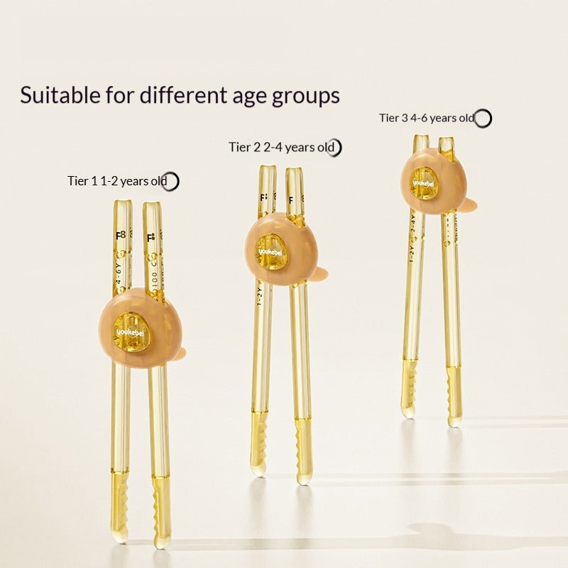 PPSU Ergonomic Kids Training Chopsticks Thumb-Guided Design Self-Feeding Learning Chopsticks for Toddlers