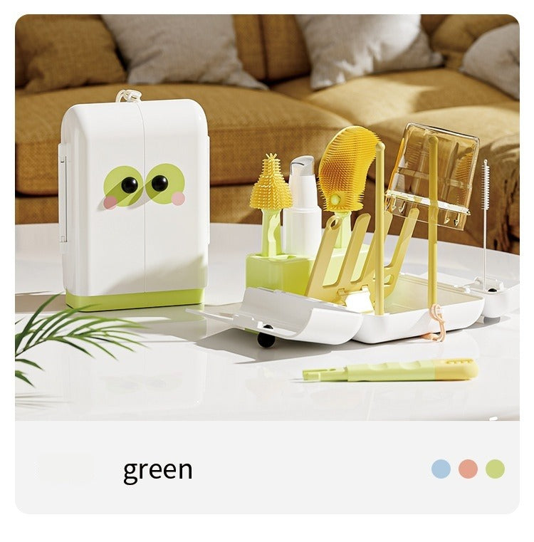 3-in-1 Portable Silicone Baby Bottle Brush Set Foldable Travel Cleaning Brush for Infants  Toddlers