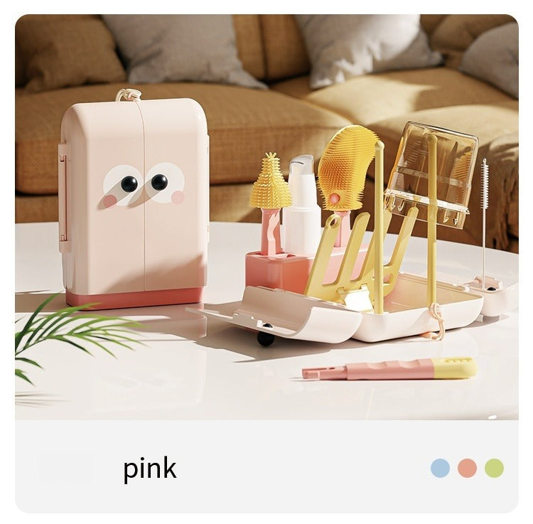 3-in-1 Portable Silicone Baby Bottle Brush Set Foldable Travel Cleaning Brush for Infants  Toddlers