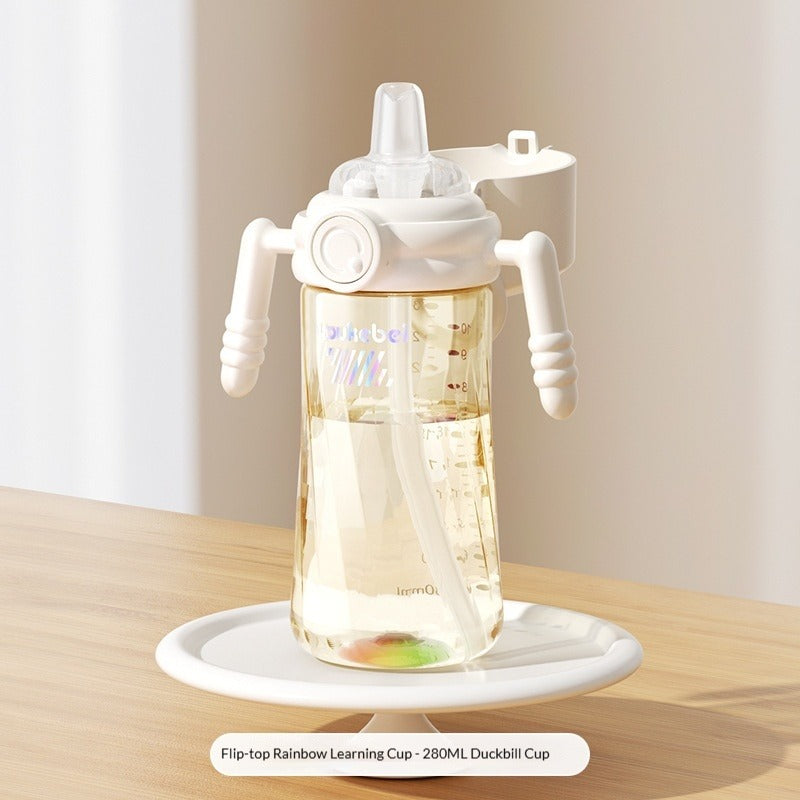 PPSU Temperature-Sensing Training Cup Anti-Choke & Anti-Colic Tooth-Friendly Flat Spout One-Touch Flip Lid Grow-With-Baby Drinking Cup