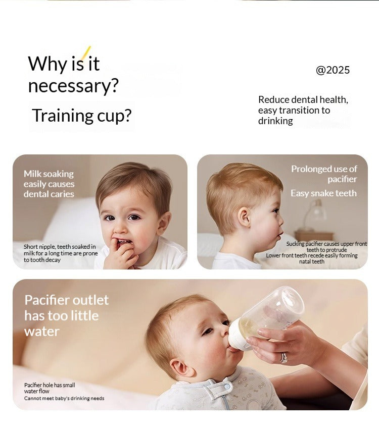 PPSU Temperature-Sensing Training Cup Anti-Choke & Anti-Colic Tooth-Friendly Flat Spout One-Touch Flip Lid Grow-With-Baby Drinking Cup