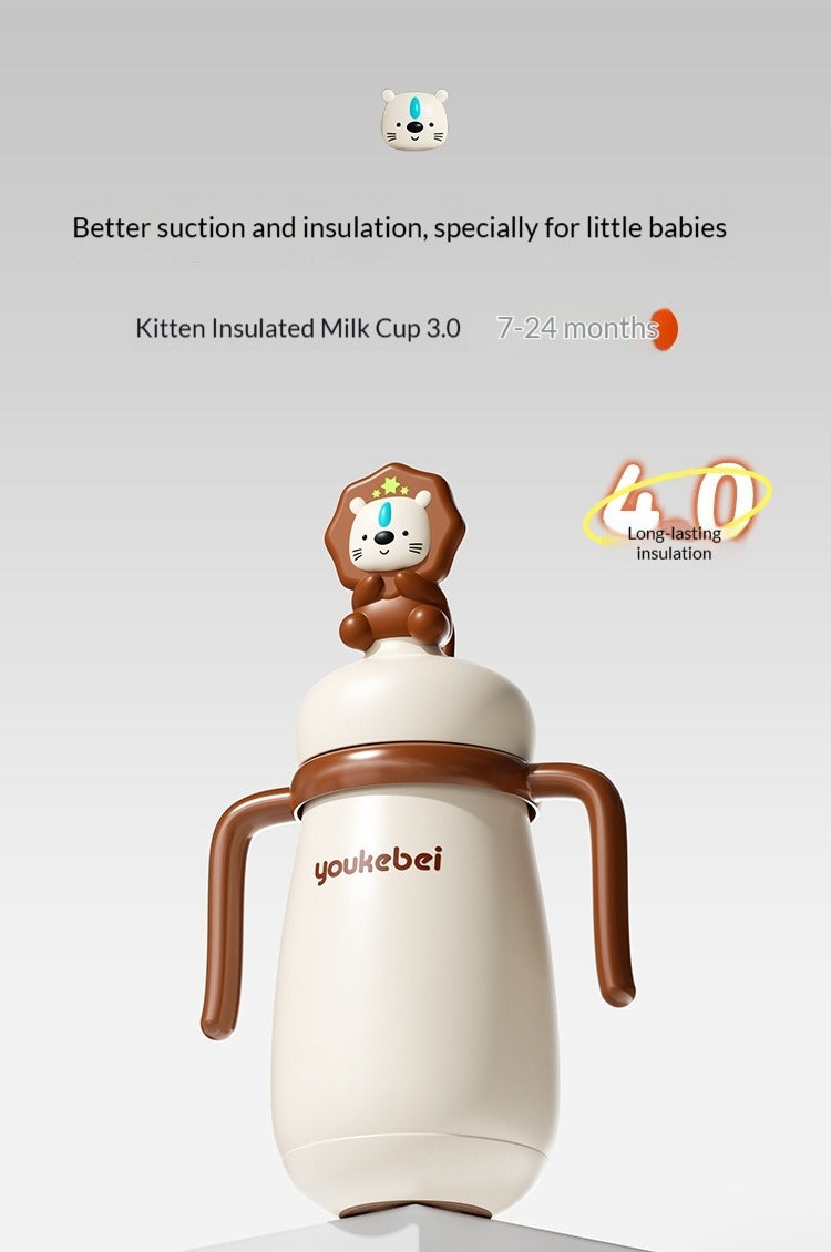 Kids 316 Stainless Steel Thermal Cup Baby 1Y+ Straw Bottle Portable Insulated Water & Milk Cup