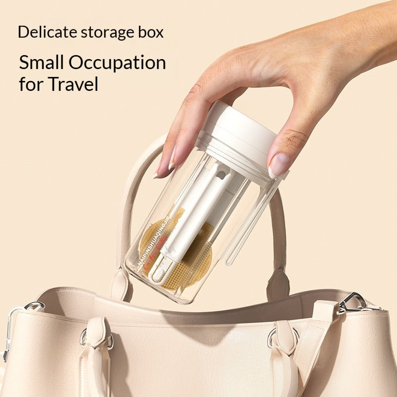 Portable Baby Bottle Cleaning Brush Set Double-Sided Foldable Design  Compact for Travel Easy to Store