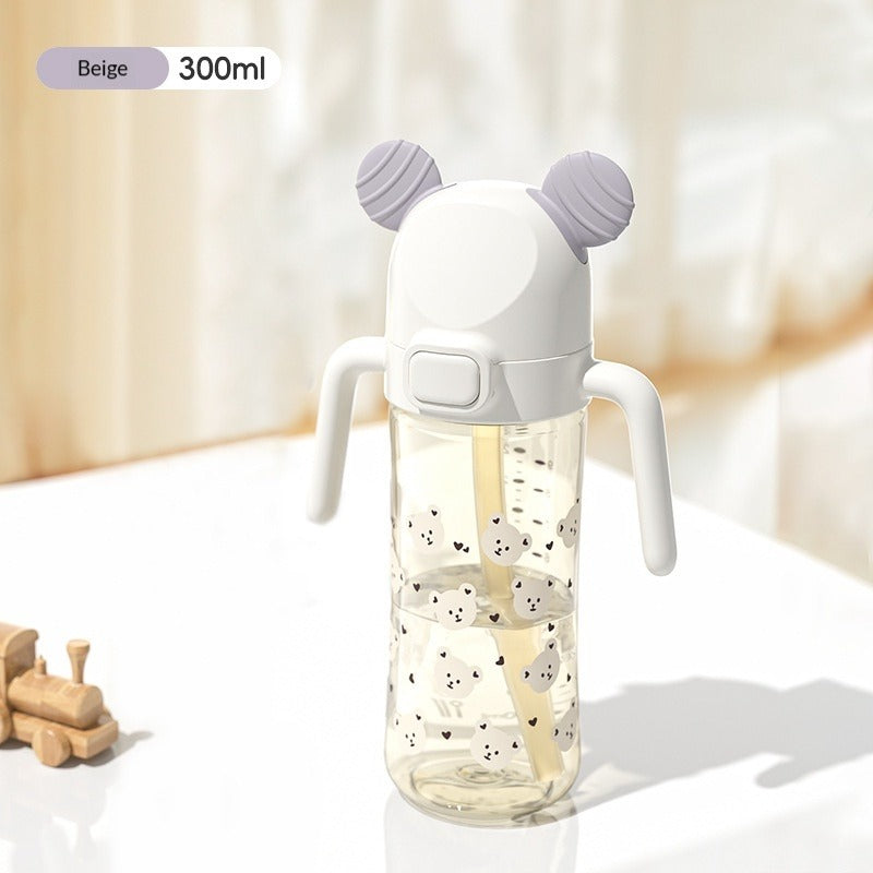 Temperature-Sensitive Baby Training Cup For 1Y+ Toddlers Anti-Drop & Anti-Colic Straw Open Cup 2-in-1