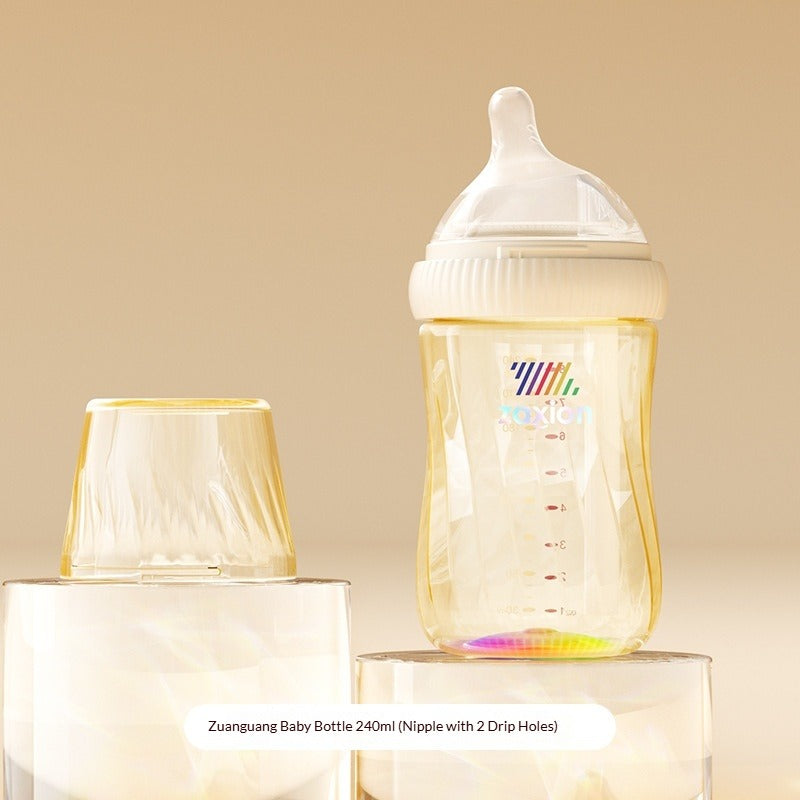 Diamond-Glow PPSU Anti-Colic Baby Bottle Angled Design for Smooth Feeding Newborn to 12 Months Growth Milk Water Cup