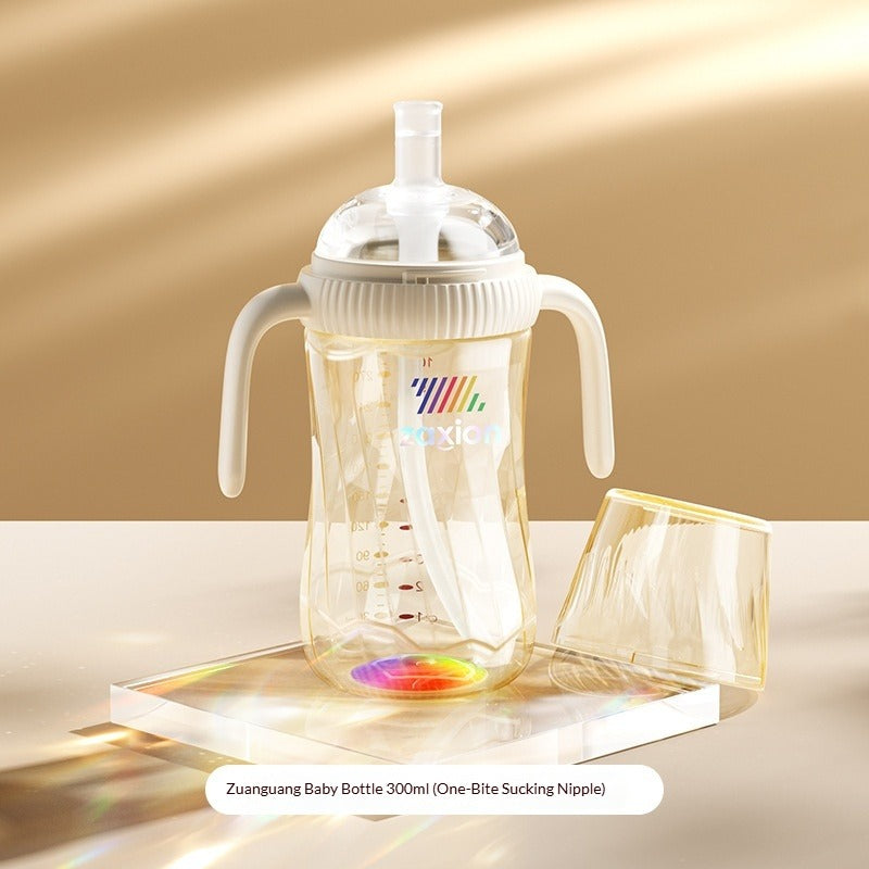 Diamond-Glow PPSU Anti-Colic Baby Bottle Angled Design for Smooth Feeding Newborn to 12 Months Growth Milk Water Cup