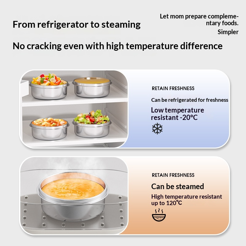 316 Stainless Steel Water-Filled Thermal Feeding Bowl  Long-Lasting Heat Retention & Anti-Scald Anti-Tip Suction Base Baby Weaning Bowl 6 Months+