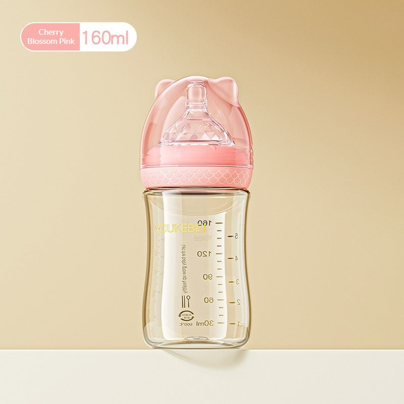ขวดนมแก้ว YOUKEBEI Bionic สำหรับเด็กทารก - ป้องกันอาการจุกเสียดในทารกแรกเกิด