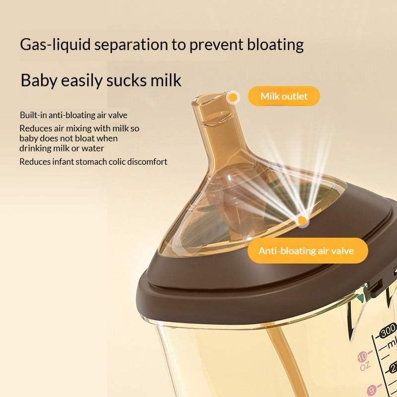 ขวดนม PPSU รุ่นที่ 2 พร้อมหลอดดูด ป้องกันอาการจุกเสียด สำหรับเด็กอายุ 6 เดือนขึ้นไป
