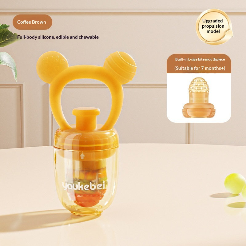 Dụng cụ ăn dặm cho bé bằng silicon nguyên khối, chống sặc, dùng để ăn rau củ quả, 2 trong 1, vừa làm mềm nướu vừa giúp bé ngậm nướu.