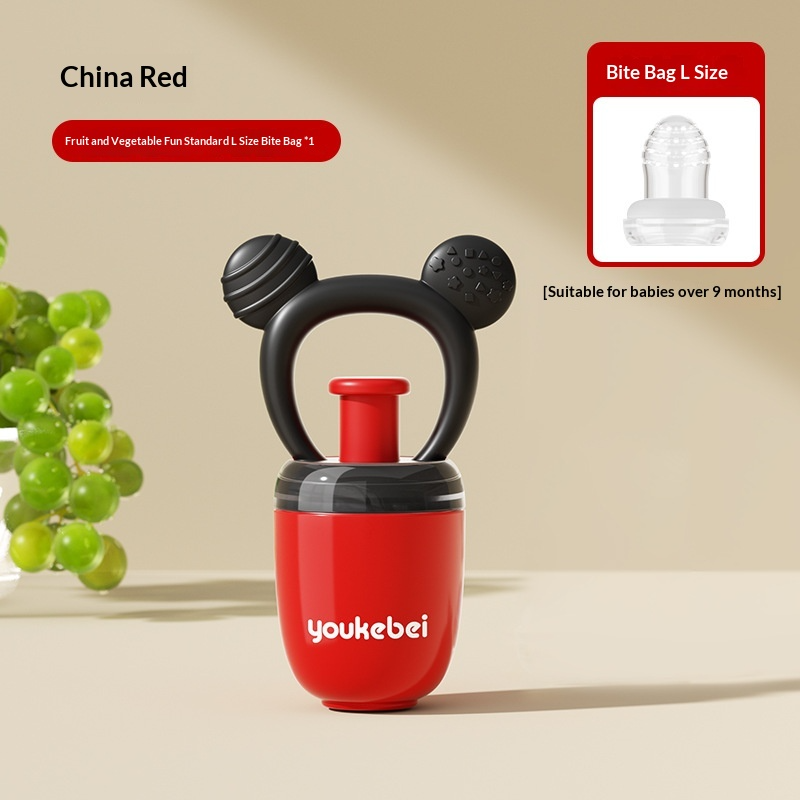 Dụng cụ ăn dặm cho bé bằng silicon nguyên khối, chống sặc, dùng để ăn rau củ quả, 2 trong 1, vừa làm mềm nướu vừa giúp bé ngậm nướu.