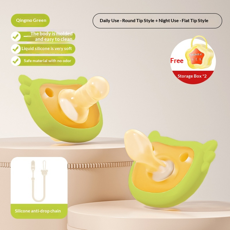 Núm vú giả bằng silicon cho trẻ sơ sinh, không chứa BPA và an toàn, bền, chống cắn phá.