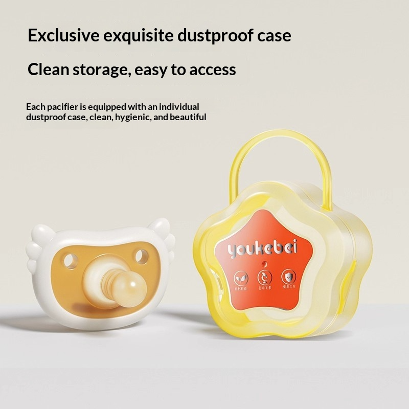 Núm vú giả bằng silicon cho trẻ sơ sinh, không chứa BPA và an toàn, bền, chống cắn phá.