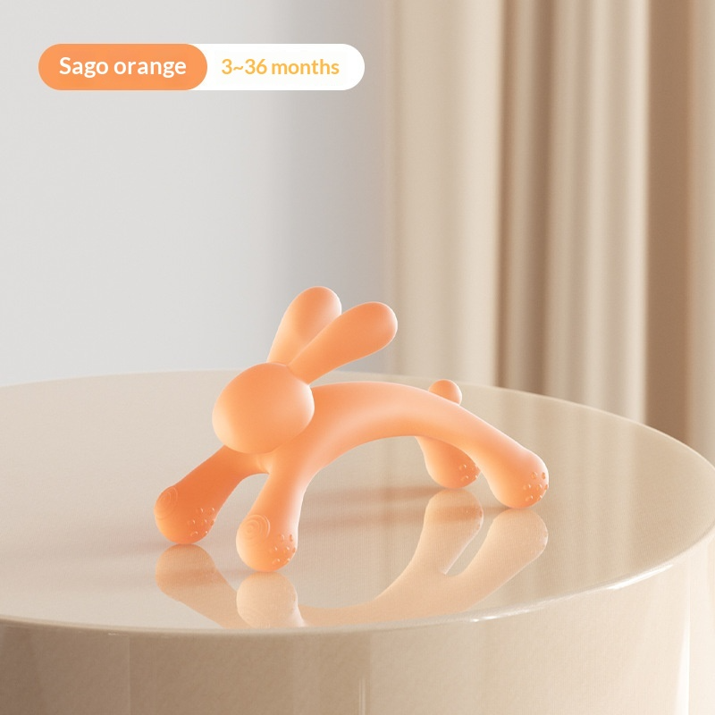Đồ gặm nướt bằng silicon an toàn thực phẩm cho bé từ 6 tháng tuổi trở lên, đồ chơi nhai giúp giảm đau khi bé đưa tay vào miệng.