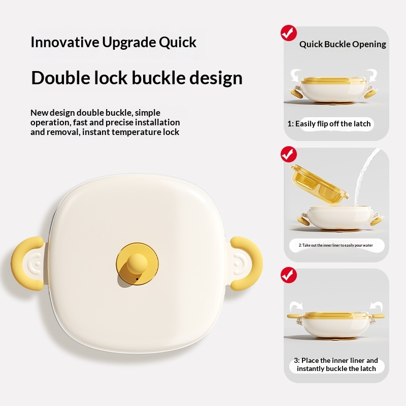 Bát ăn dặm cách nhiệt PPSU chứa nước, có đế hút chống rơi, khay ăn dặm chia ngăn cho trẻ mới biết đi, bát ăn dặm tự ăn cho trẻ sơ sinh.