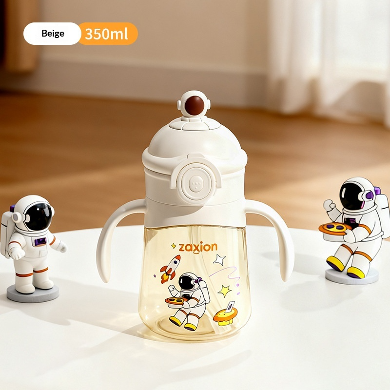 ถ้วยหัดดื่มแบบฝาเปิด-ปิดพร้อมหลอดดูด รุ่น Baby PPSU ขนาด 350 มล. สำหรับเด็กอายุ 7 เดือนขึ้นไป ไวต่ออุณหภูมิ ป้องกันการรั่วซึม มีหูจับสองข้าง