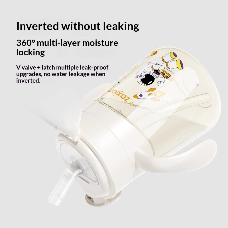 ถ้วยหัดดื่มแบบฝาเปิด-ปิดพร้อมหลอดดูด รุ่น Baby PPSU ขนาด 350 มล. สำหรับเด็กอายุ 7 เดือนขึ้นไป ไวต่ออุณหภูมิ ป้องกันการรั่วซึม มีหูจับสองข้าง