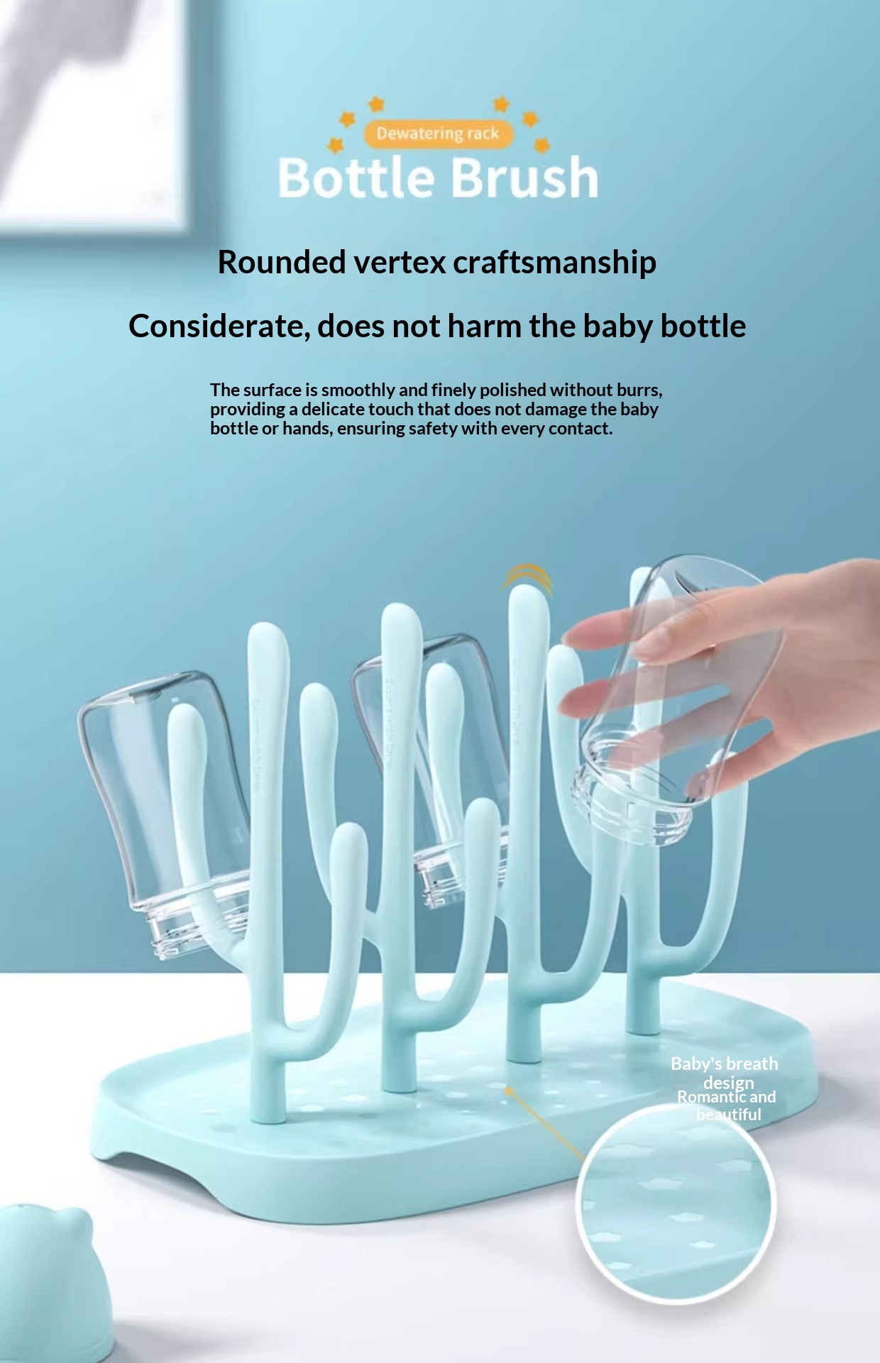 Food-Grade PP Baby Bottle Drying Rack Multi-Tier Large Capacity Foldable  Space-Saving Ventilated Quick-Dry Mold-Resistant Fits Bottles Nipples & Cups