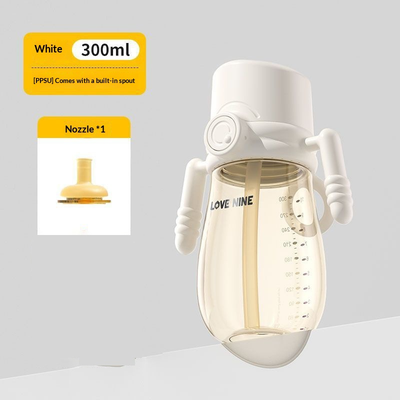 ถ้วยหัดดื่มแบบมีหลอดดูดสำหรับเด็กวัยหัดเดิน PPSU (12 เดือนขึ้นไป) ถ้วยหัดดื่มแบบฝาเปิดปิดได้ สำหรับนมและน้ำ คุณภาพเดียวกับขวดนมเด็ก จุกดูดไม่กัดฟัน 