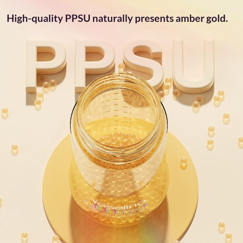 ถ้วยฝึกดื่มสำหรับเด็ก PPSU พร้อมมาตรวัดอุณหภูมิ ป้องกันอาการจุกเสียด มีหลอดดูดและหูจับ