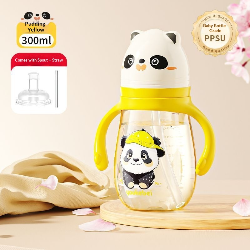 PPSU Baby Training Cup with Handles – Age-Stage Straw Cup, Leak-Proof Drinking Cup for Infants & Toddlers