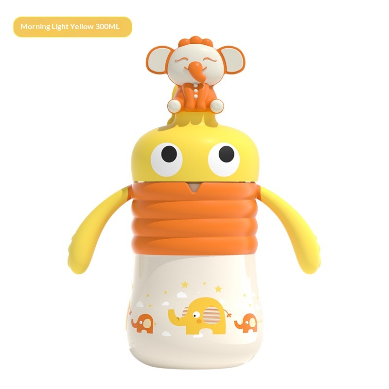 Cute Animal Milk & Water Cup with Straw, 316 Stainless Steel