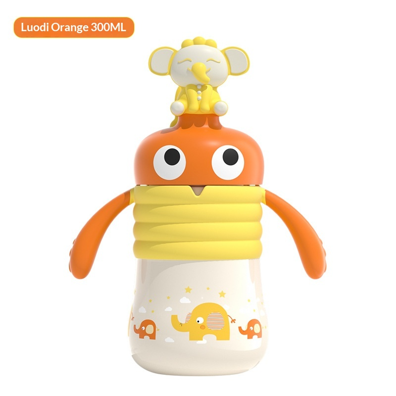 Cute Animal Milk & Water Cup with Straw, 316 Stainless Steel