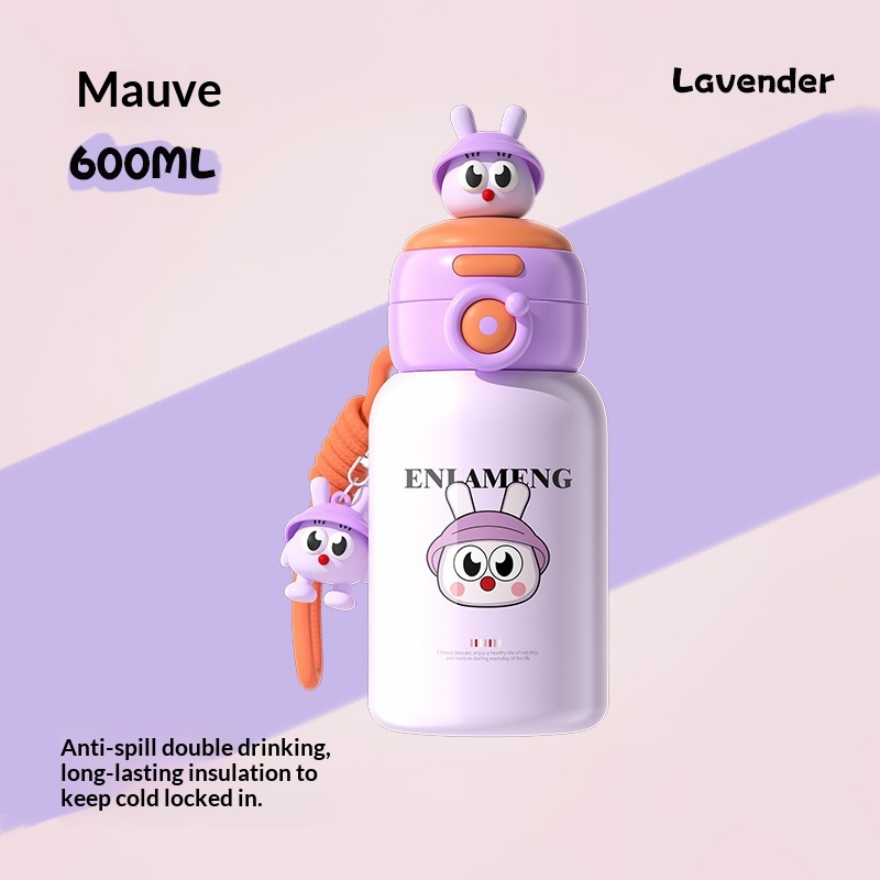 316 Stainless Steel Insulated Training Cup, 600ml, Leak-Proof Straw Cup for Babies 6 Months+