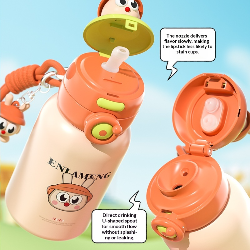 316 Stainless Steel Insulated Training Cup, 600ml, Leak-Proof Straw Cup for Babies 6 Months+