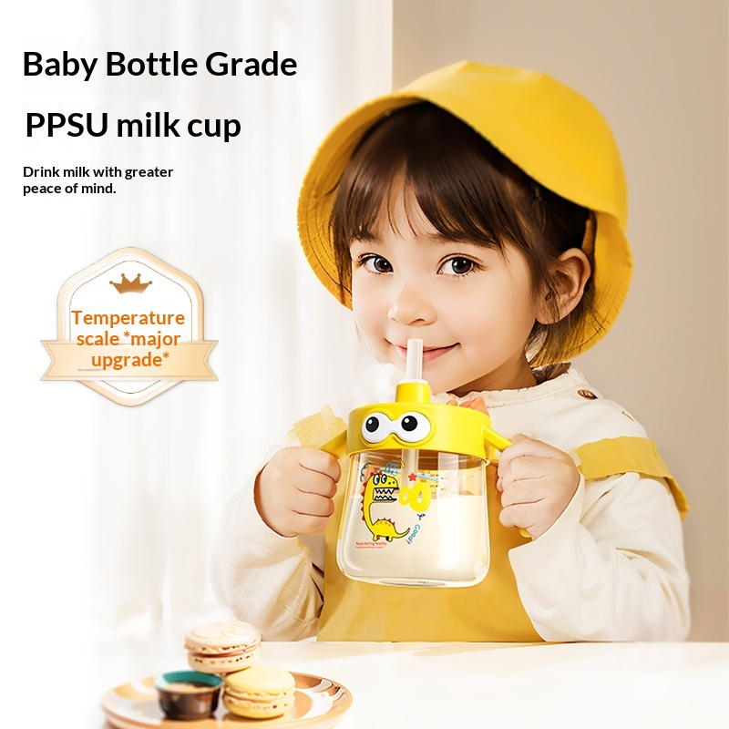 Youkebei Little Dinosaur PPSU Temperature-Sensing Straw Cup