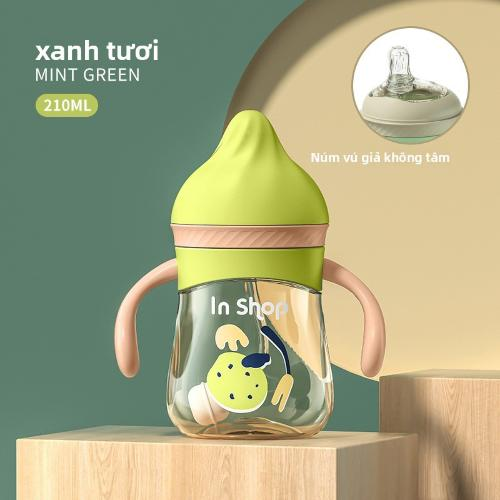 Bình Sữa Xanh Tươi Mint Green 210ml - Núm Vú Giả Không Tẩm