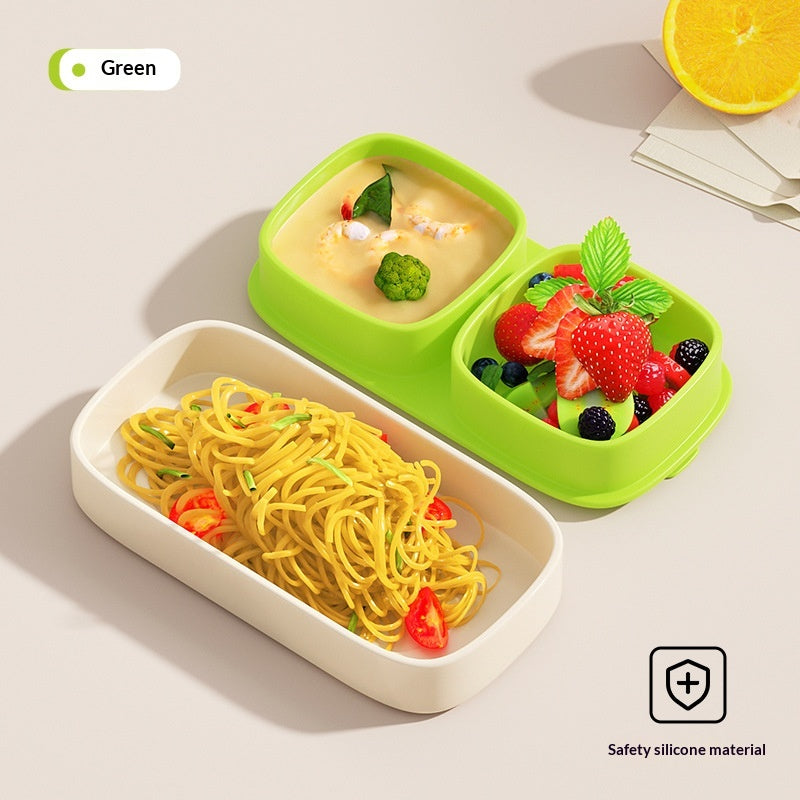 Silicone Suction Baby Feeding Plate Divided Plate for Self-Feeding Toddlers Stable Anti-Tip High Chair Bowl