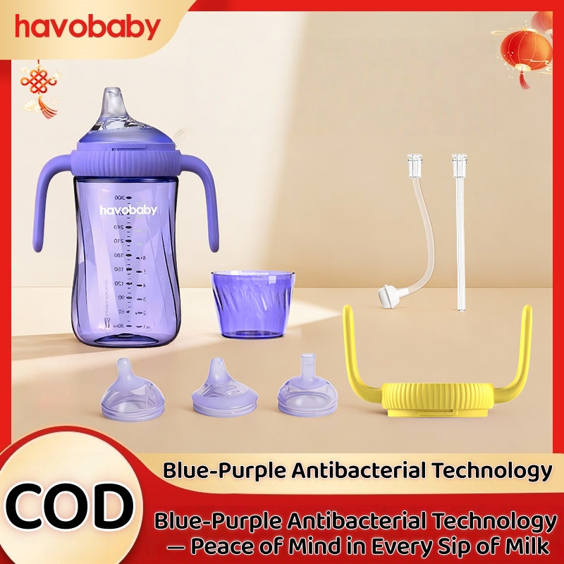 HAVOBABY PPSU Antibacterial Training Cup Color-Changing Heat Alert Leak-Proof