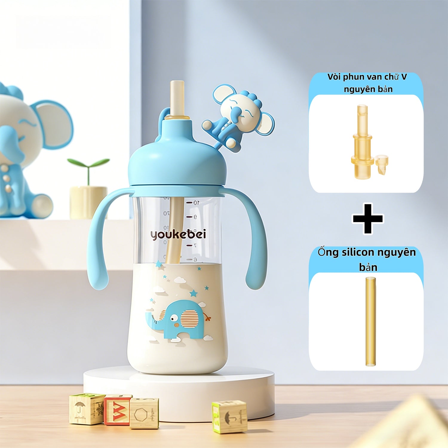 LOVE NINE V‑Shaped Anti‑Choke Straw Cup