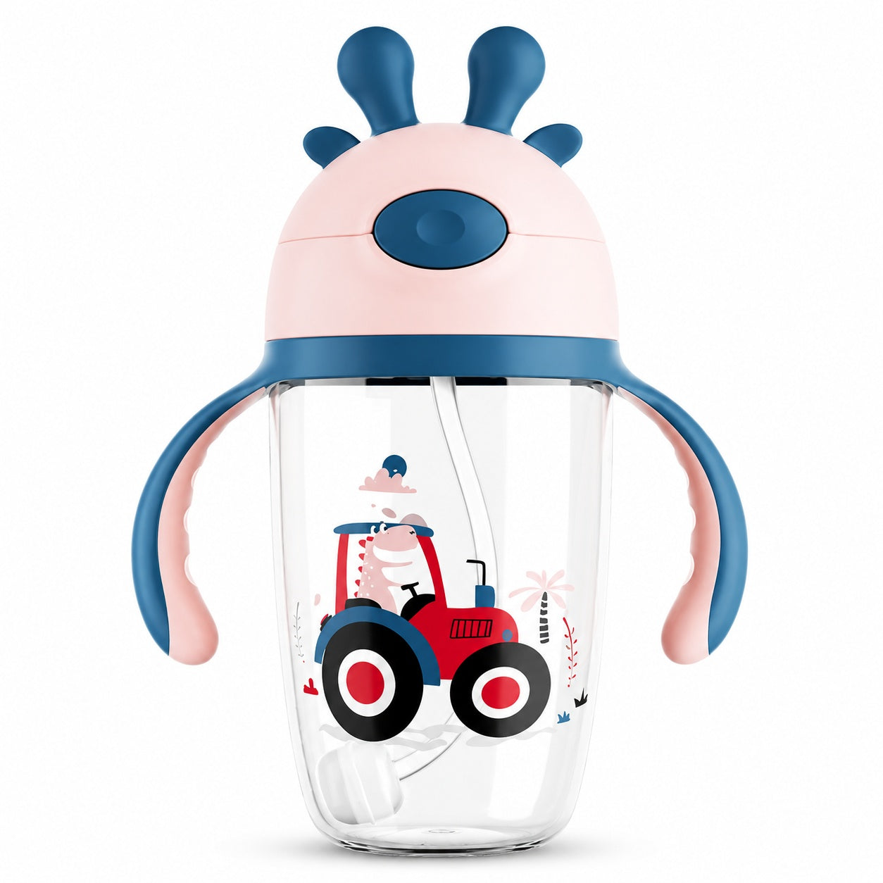Baby Bottle & Training Cup 6 Months+ Flip-Top Straw Cup for Toddlers 1 Year+  3-in-1 Leak-Proof Drinking Cup with Handles