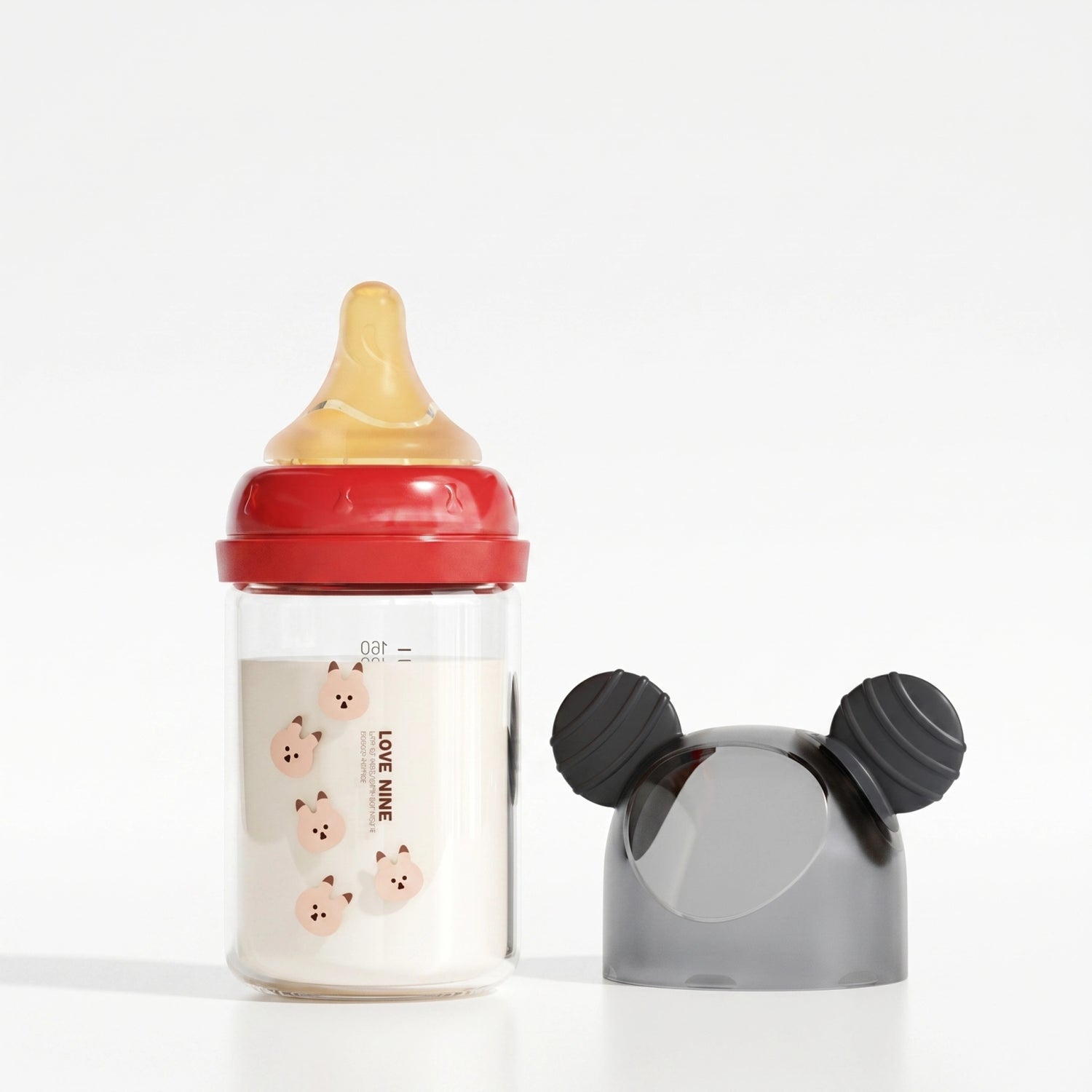 LOVE NINE Newborn Glass Baby Bottle