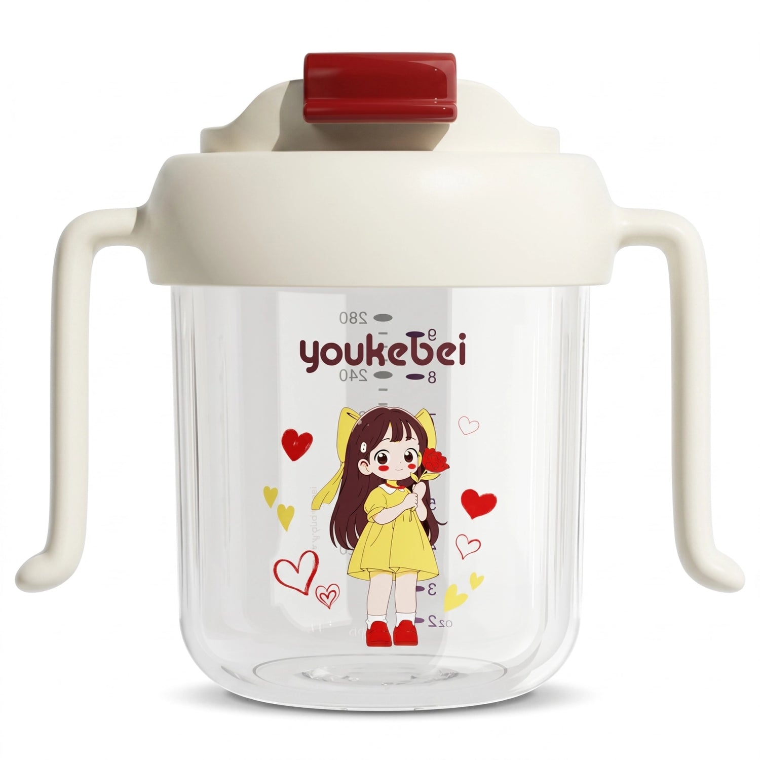 Youkebei Cangkir Susu Anak 3-in-1 Tahan Gigitan Sensitif Suhu Anti-Choking & Tahan Bocor