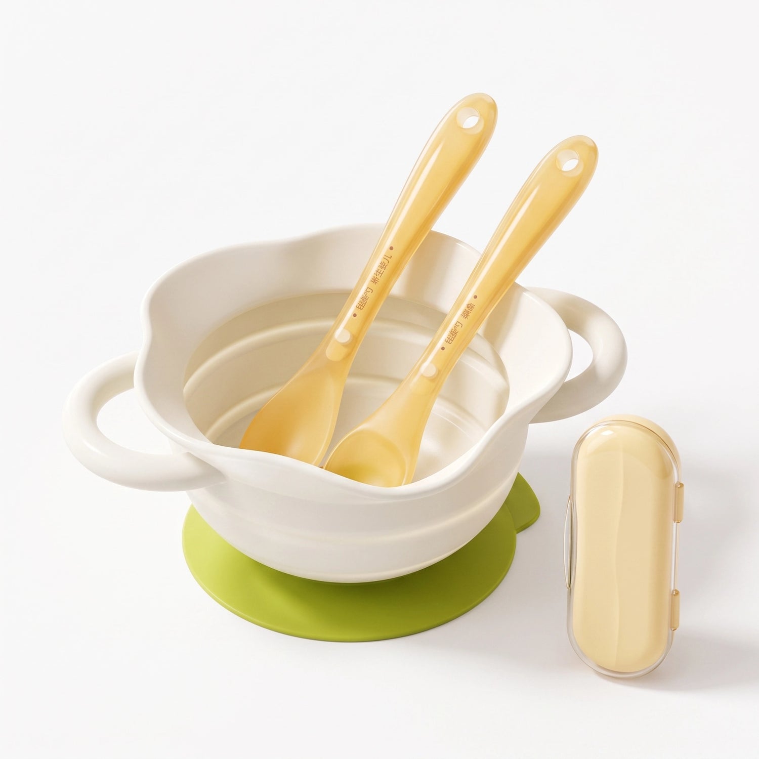 Combo Thìa Silicone & Bát Tập Ăn Hút Chống Đổ Cho Bé 0-36 Tháng