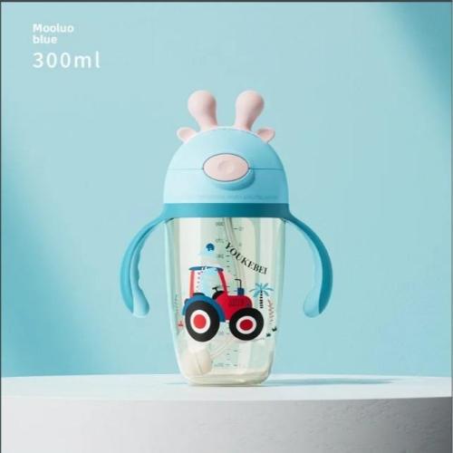 Baby Bottle & Training Cup 6 Months+: Flip-Top Straw Cup para sa mga Toddler 1 Year+ – 3-in-1 Leak-Proof na Inuman na may Handles
