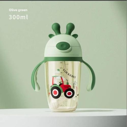 Baby Bottle & Training Cup 6 Months+: Flip-Top Straw Cup para sa mga Toddler 1 Year+ – 3-in-1 Leak-Proof na Inuman na may Handles